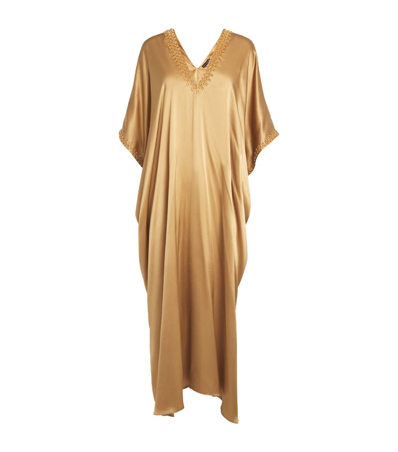  Natori Silk Embellished Kaftan Dress