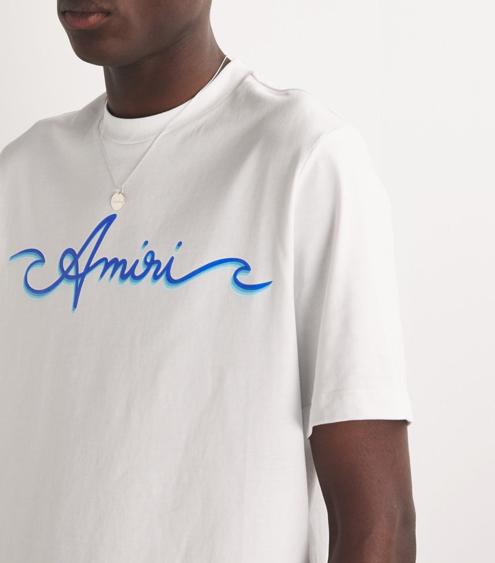 Amiri Amiri Cotton Wave Logo T-Shirt