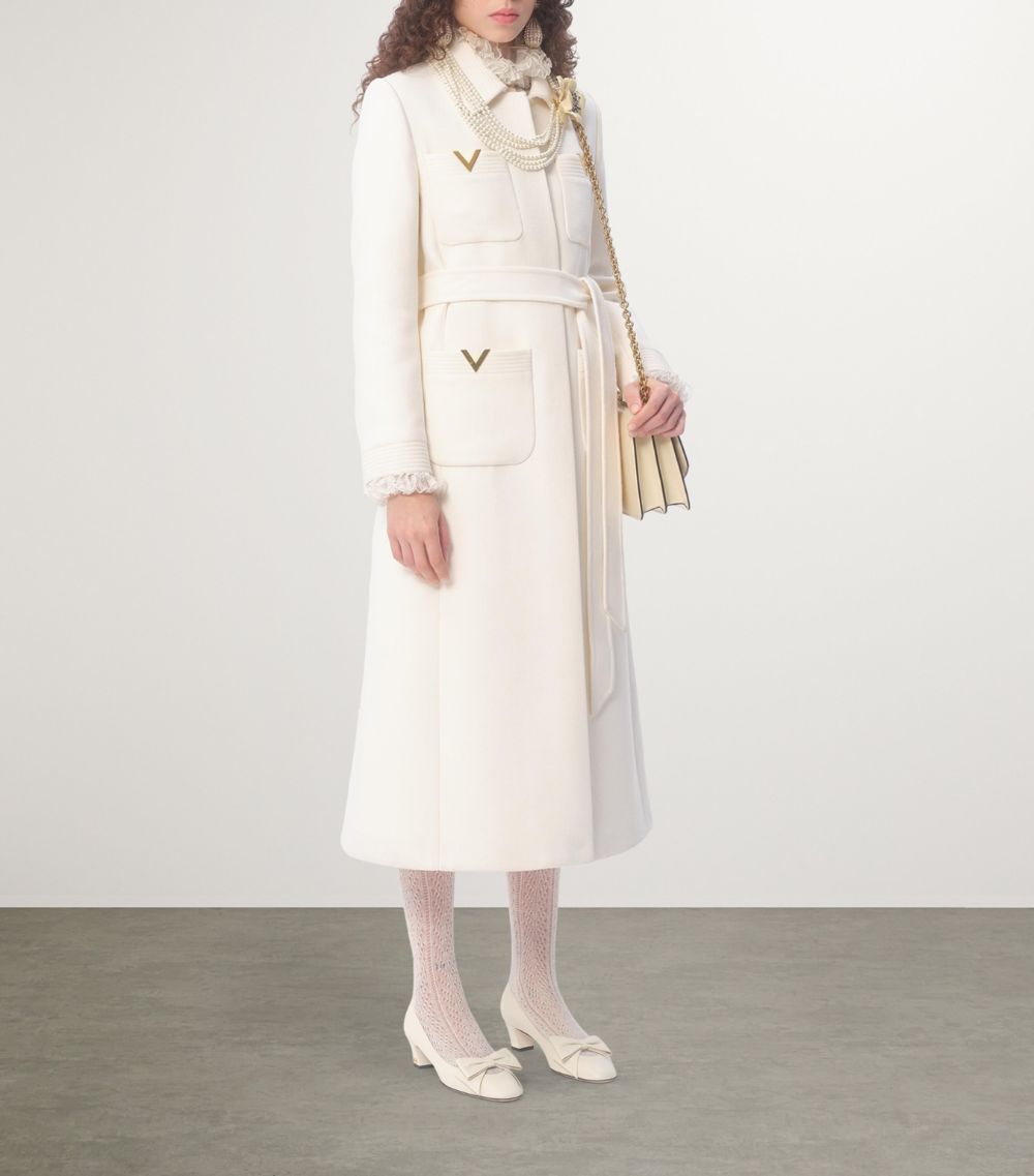 Valentino Valentino Wool-Silk Belted Coat