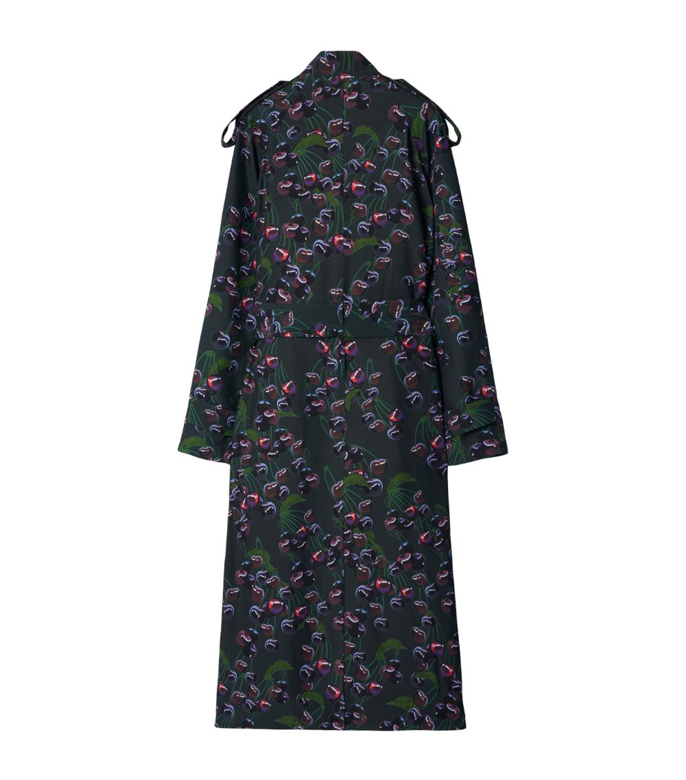 Burberry Burberry Long Cherry Print Trench Coat