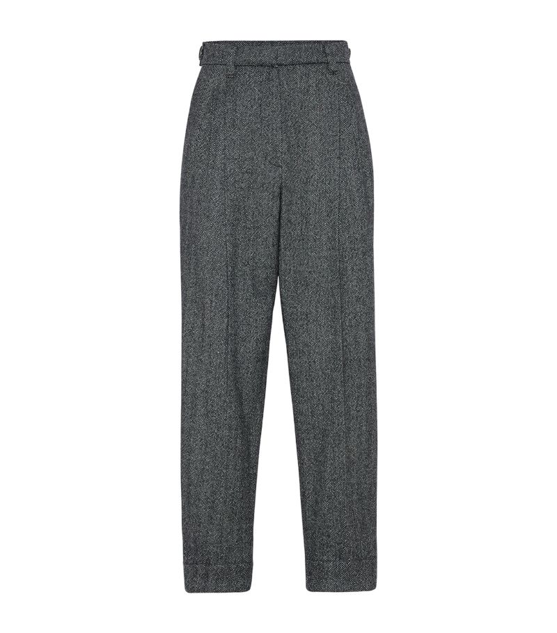 Brunello Cucinelli Brunello Cucinelli Virgin Wool-Blend Baggy Tailored Trousers