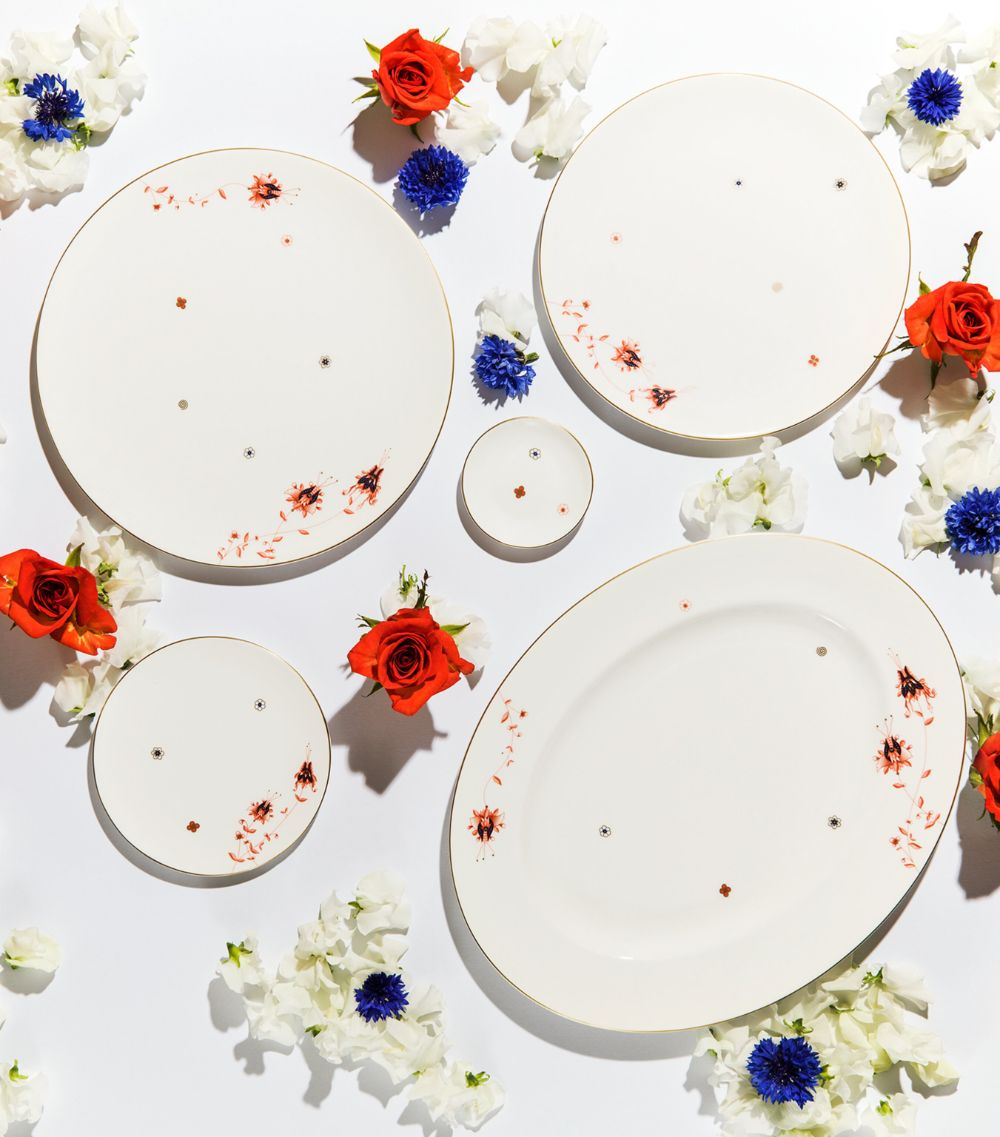 Richard Brendon Richard Brendon X V & A Dragon Flower Set Of 2 Coupe Dinner Plates (28Cm)