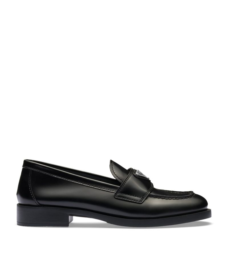 Prada Prada Brushed Leather Loafers