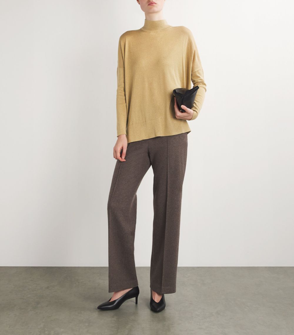 AGNONA Agnona Cashmere Metallic Rollneck Sweater