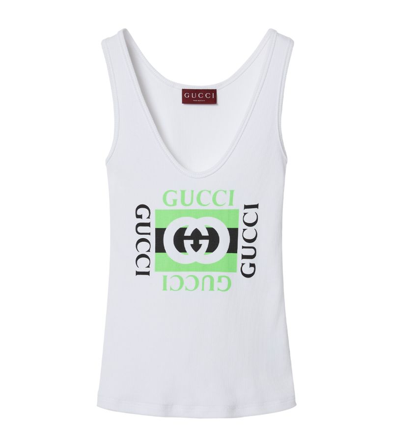 Gucci Gucci Ribbed Logo Tank Top