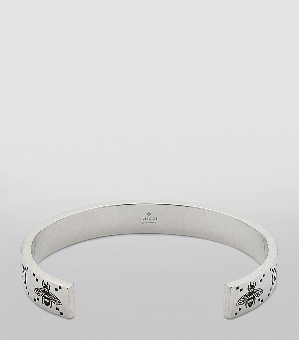 Gucci Gucci Sterling Silver Bee Engraved Bangle