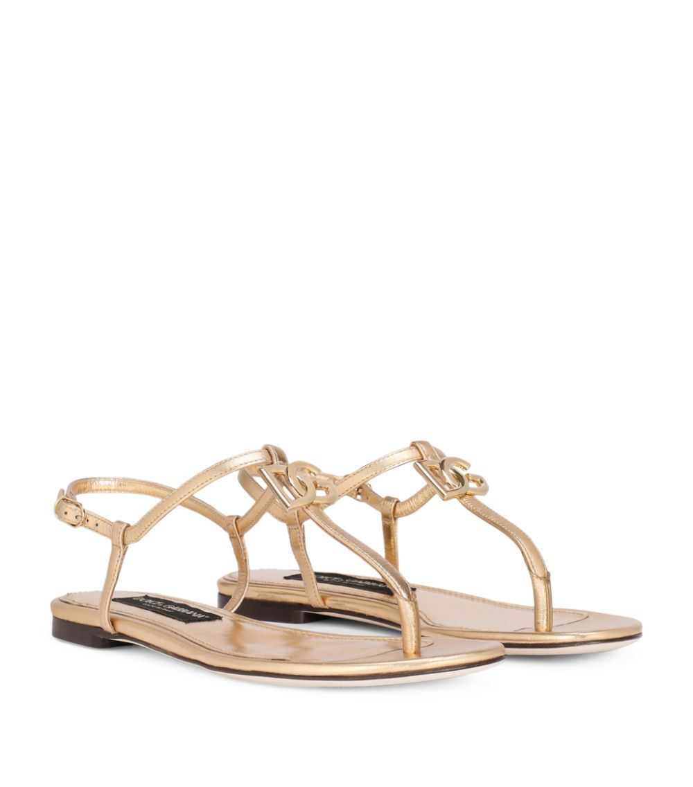 Dolce & Gabbana Dolce & Gabbana Leather DG Thong Sandals