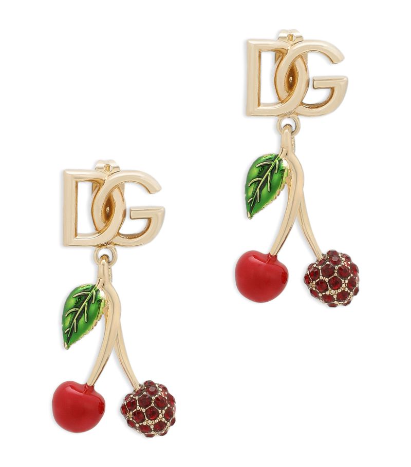 Dolce & Gabbana Dolce & Gabbana Embellished Cherry Logo Earrings