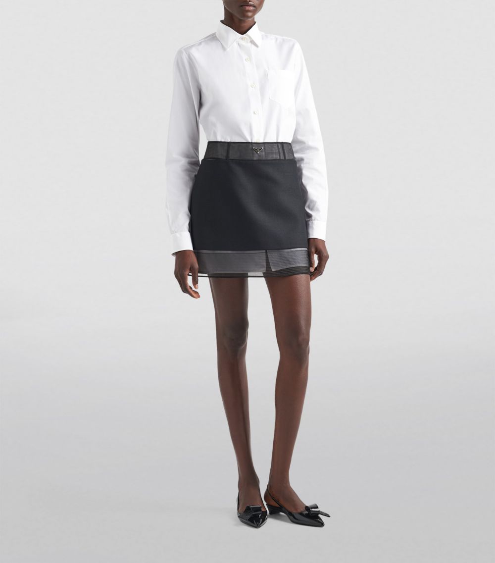 Prada Prada Wool And Crinoline Mini Skirt