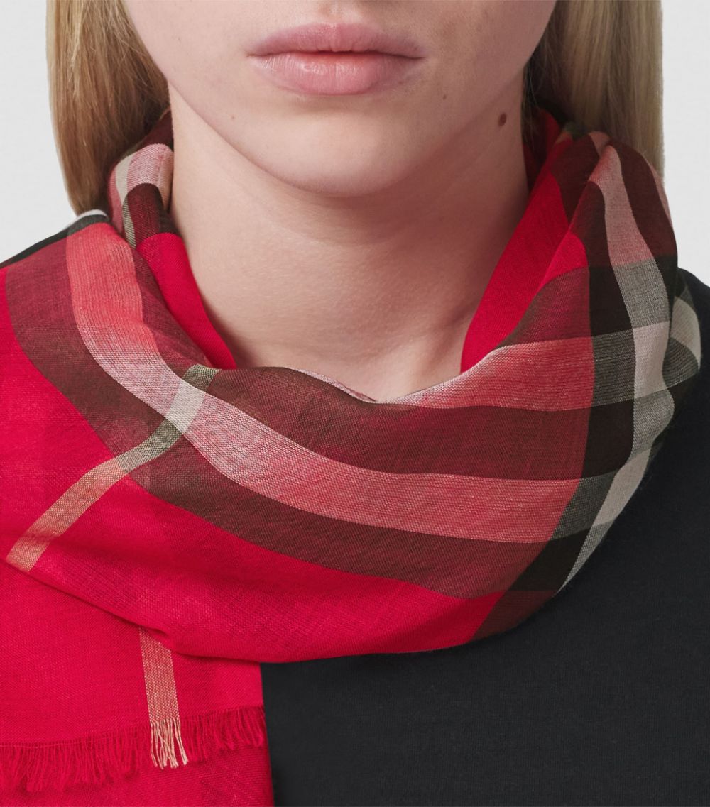 Burberry Burberry Wool-Silk Check Scarf