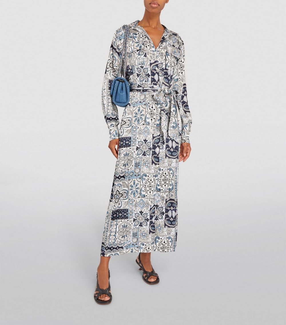 Eleventy Eleventy Silk Belted Midi Dress