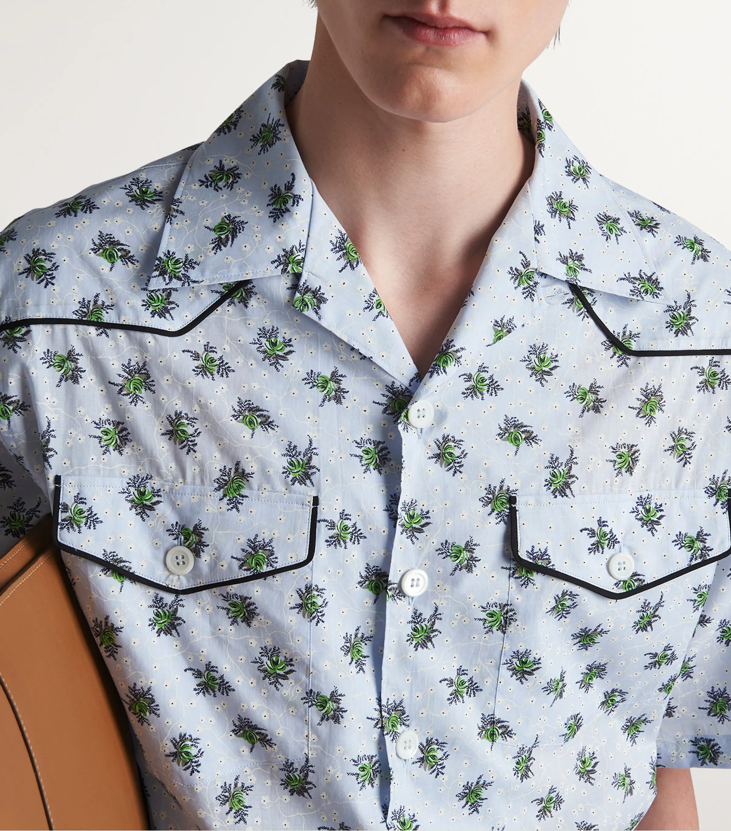 Prada Prada Cotton Edelweiss Print Shirt