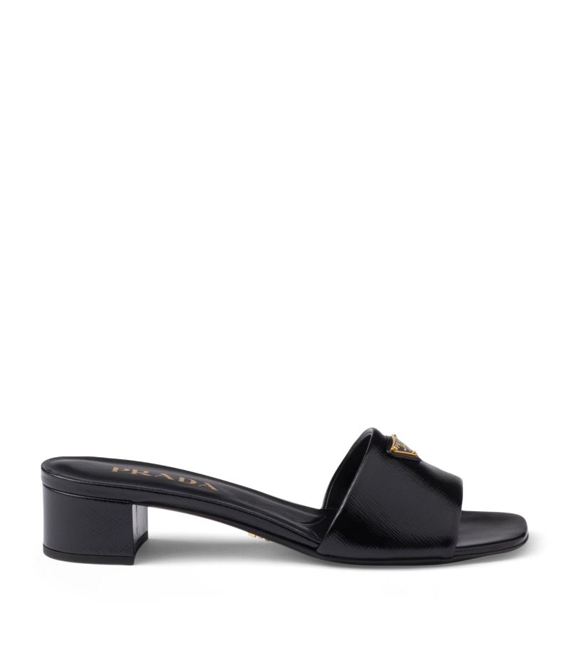 Prada Prada Saffiano Leather Slides 35