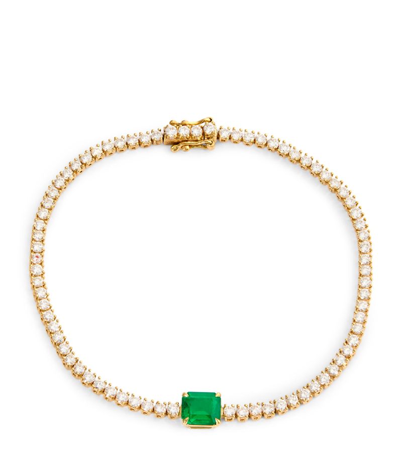 Anita Ko Anita Ko Yellow Gold, Diamond And Emerald Hepburn Bracelet