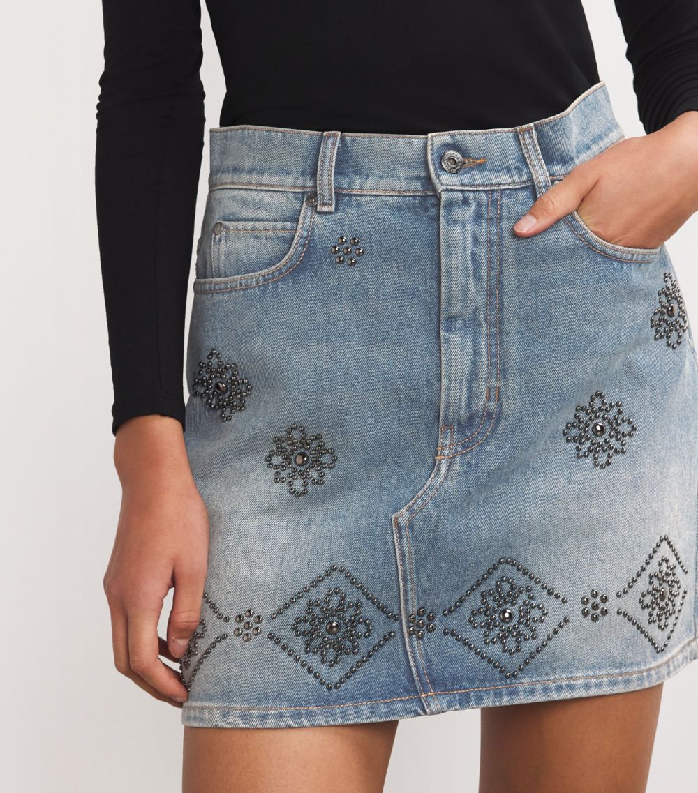 Weekend Max Mara Weekend Max Mara Denim Studded Mini Skirt