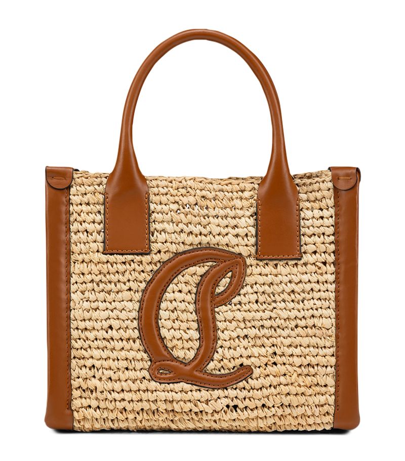 Christian Louboutin Christian Louboutin By My Side Mini Raffia Tote Bag