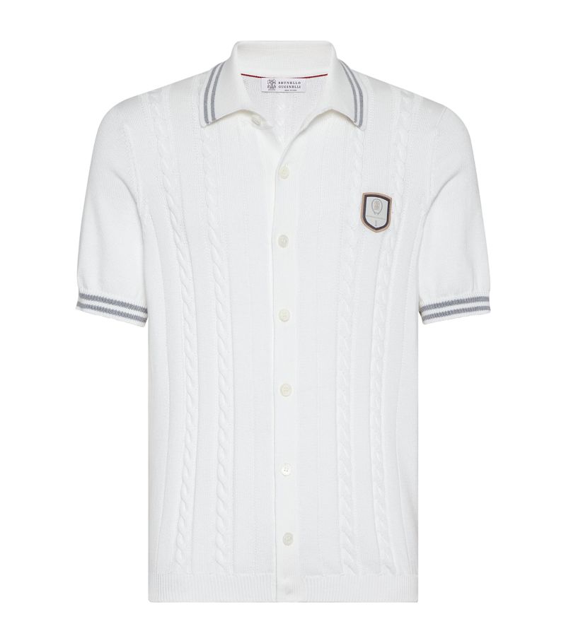 Brunello Cucinelli Brunello Cucinelli Cotton Cable-Knit Polo Shirt