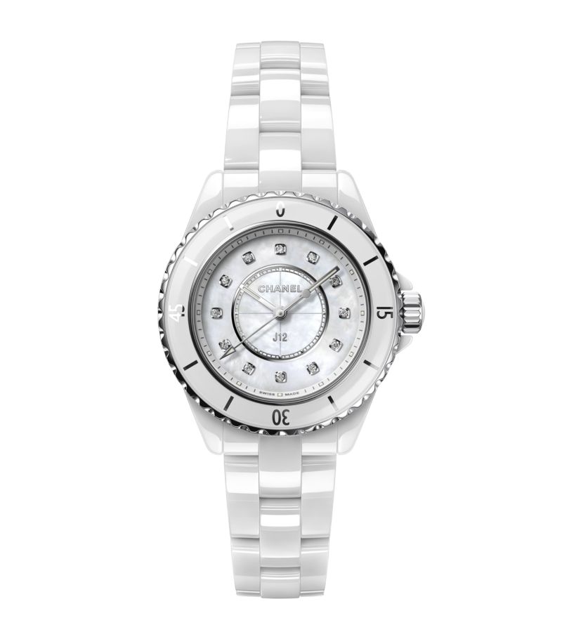 Chanel Chanel Ceramic And Diamond J12 Watch 33Mm