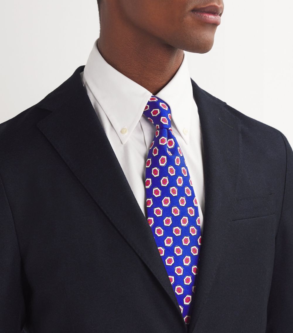  Drake'S Silk Geometric Print Tie