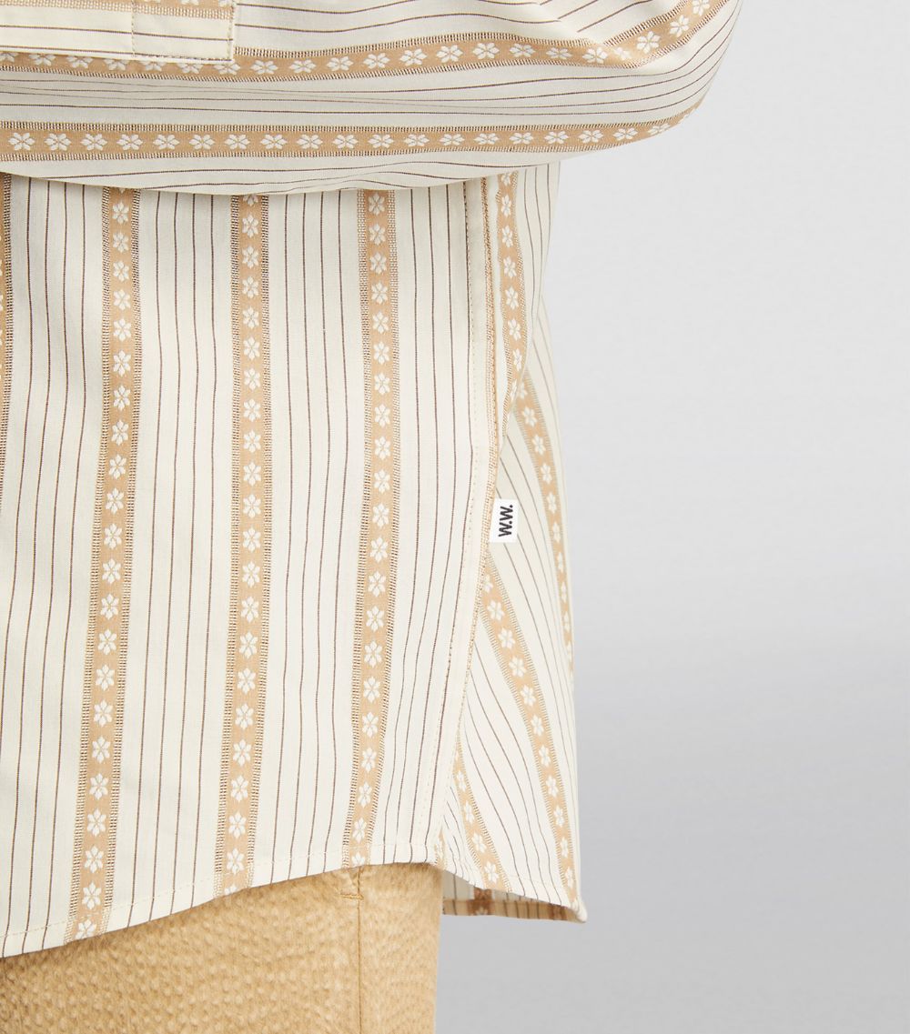 Wood Wood Wood Wood Cotton Floral-Stripe Shirt