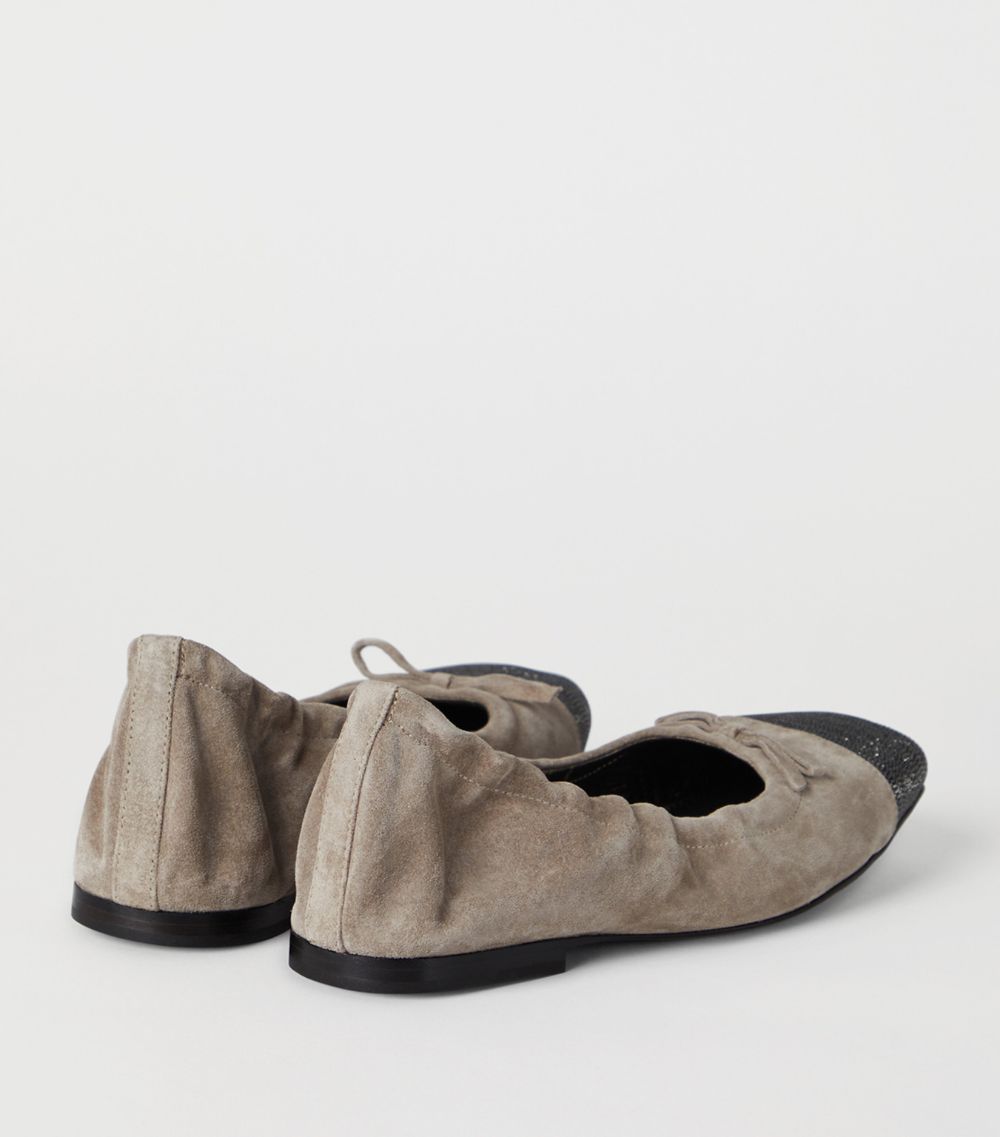 Brunello Cucinelli Brunello Cucinelli Suede Precious Toe Ballet Flats