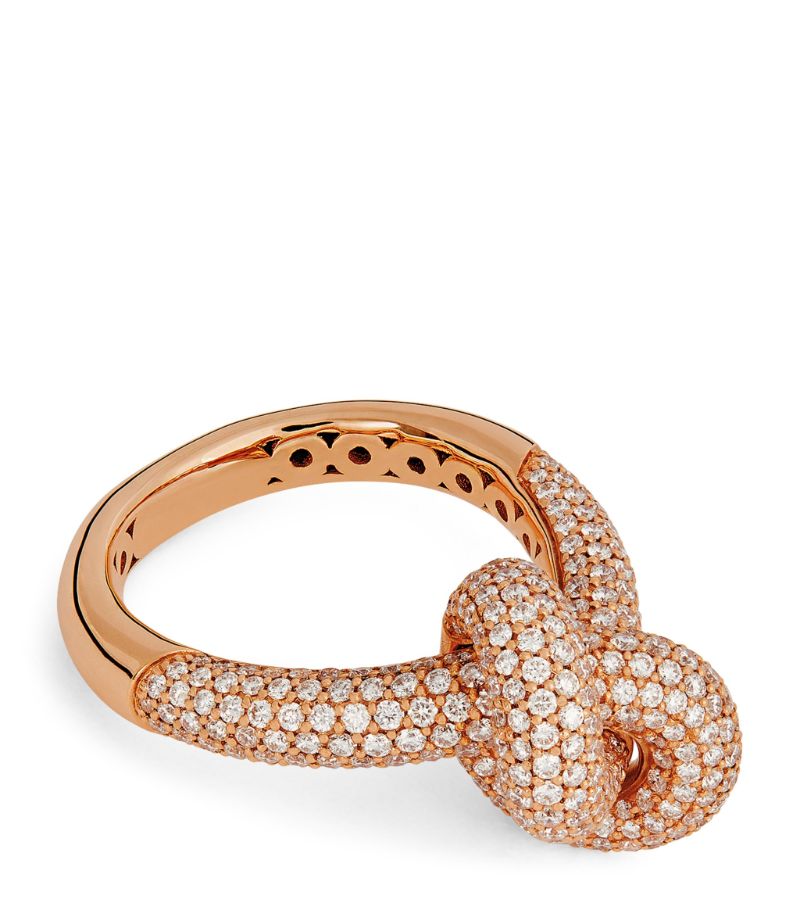 Engelbert Engelbert Rose Gold And Pavé Diamond The Legacy Knot Ring