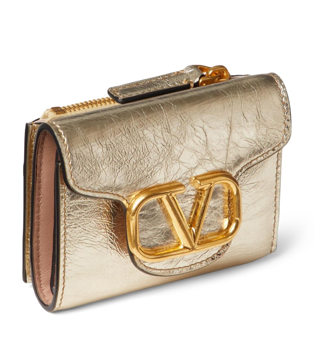 VALENTINO GARAVANI Valentino Garavani Leather Vlogo Trifold Wallet