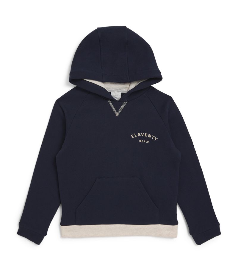 Eleventy Kids Eleventy Kids Cotton Logo Hoodie (2-16 Years)