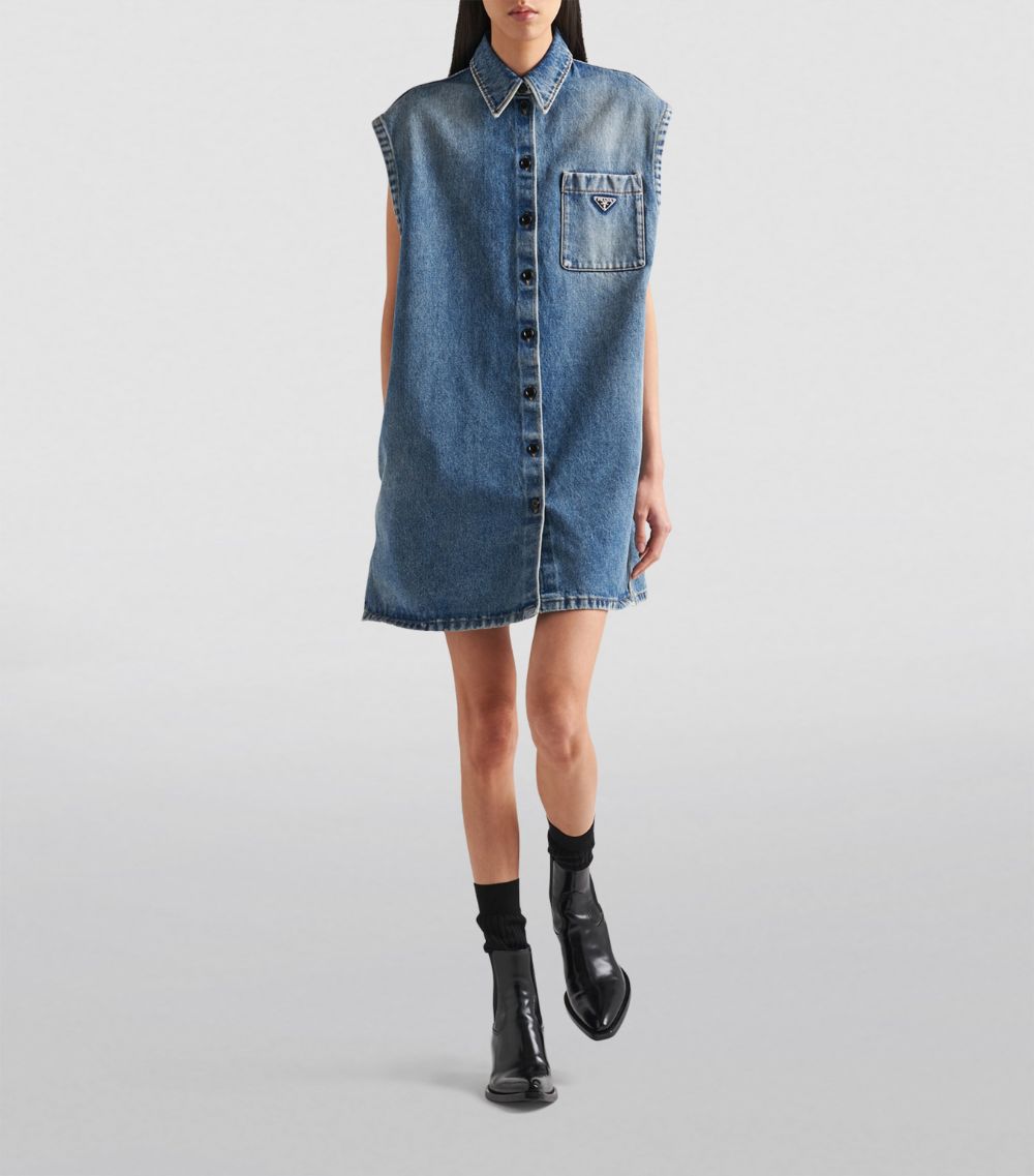 Prada Prada Denim Sleeveless Shirt