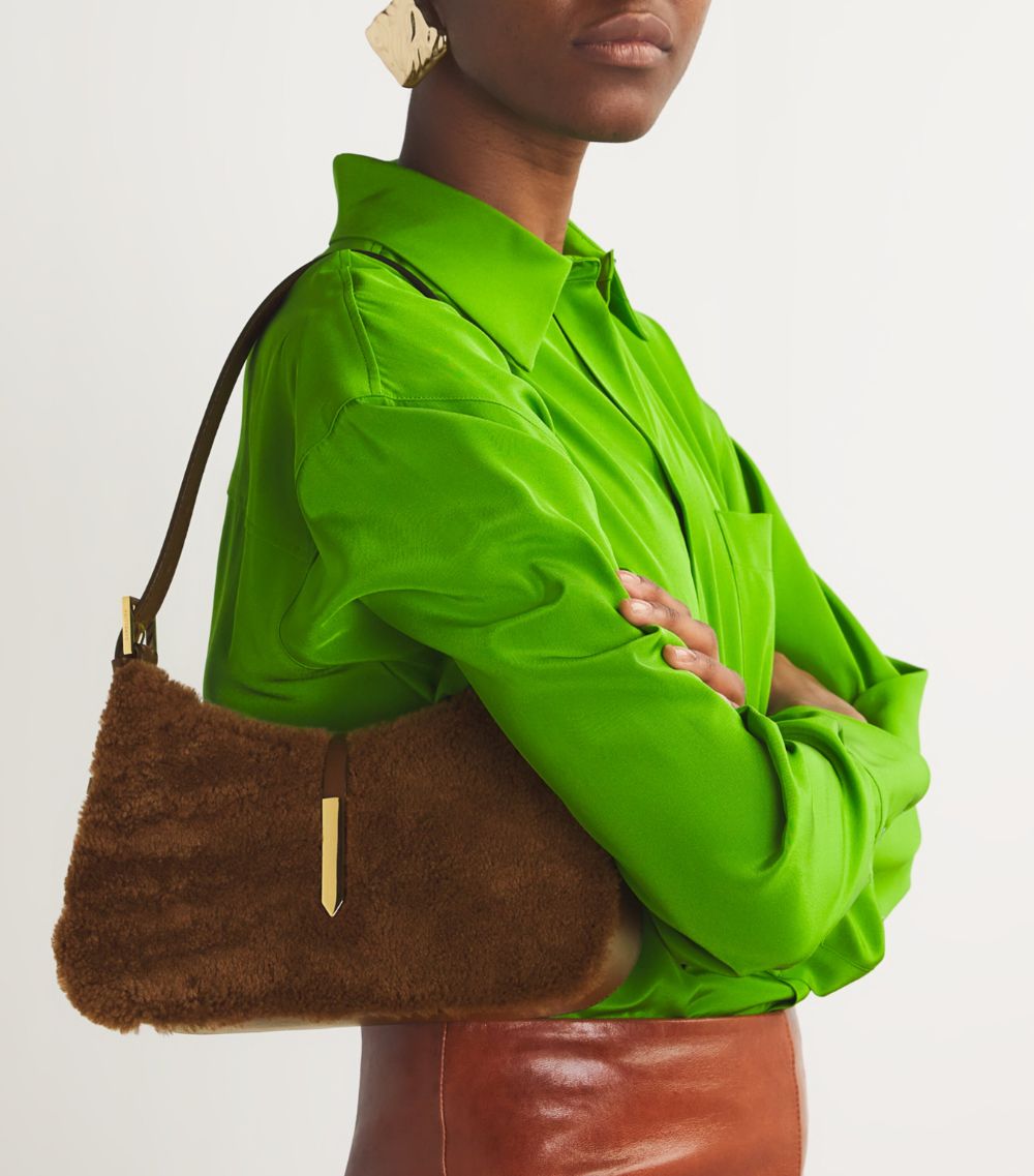 Demellier Demellier Leather And Shearling Tokyo Shoulder Bag