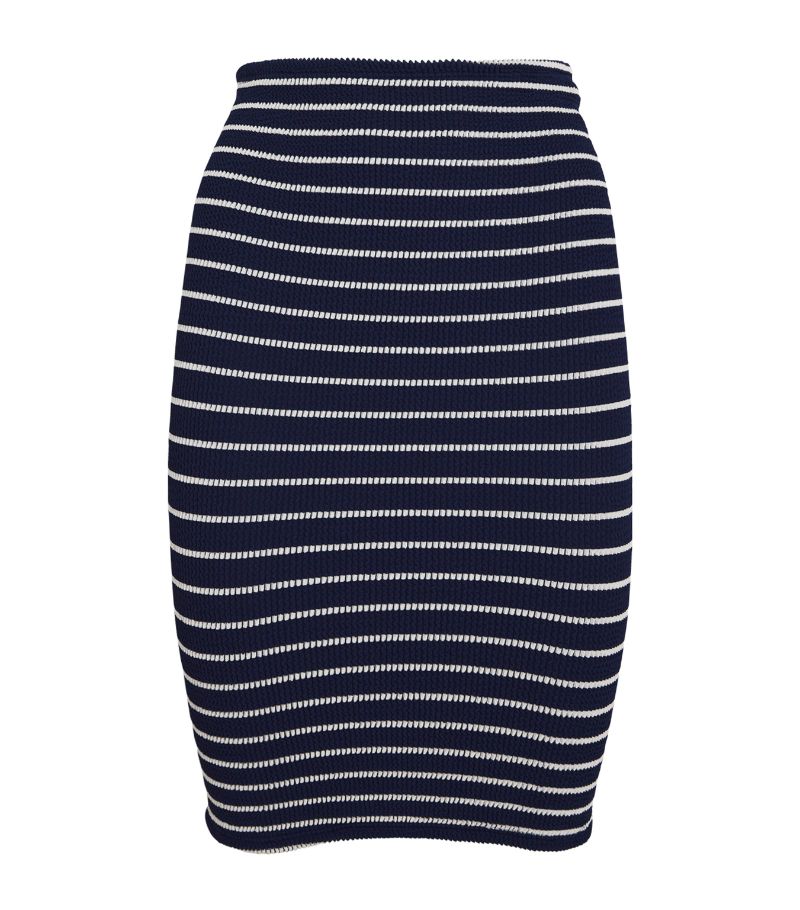 Hunza G Hunza G Striped Crinkle Mini Skirt