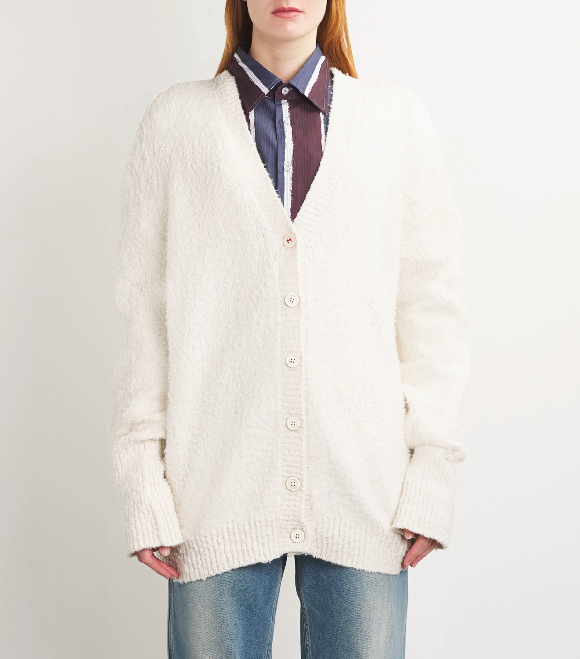 Maison Margiela Maison Margiela Cotton-Blend Oversized Cardigan