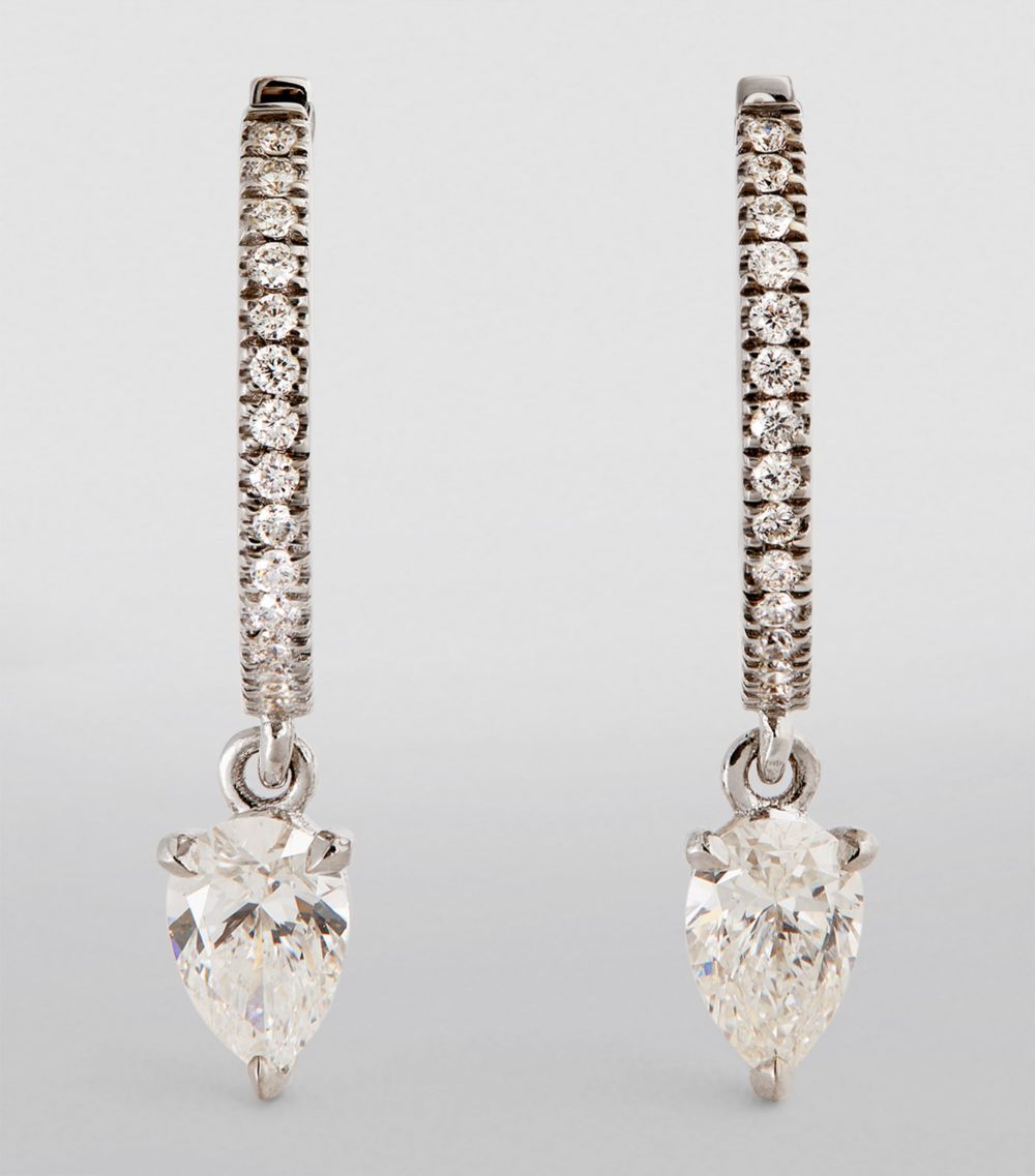 Engelbert Engelbert White Gold And Diamond Drop Links Huggie Earrings