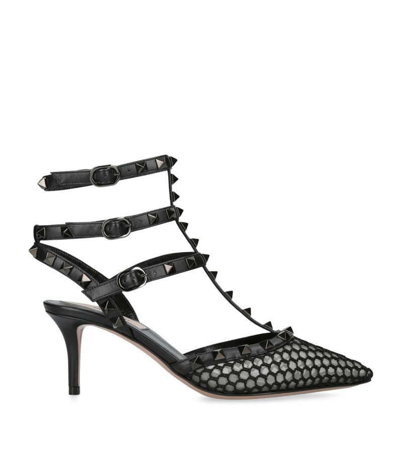 VALENTINO GARAVANI Valentino Garavani Mesh Rockstud Heeled Sandals 65