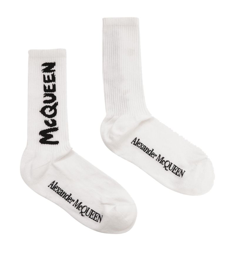 Alexander McQueen Alexander Mcqueen Graffiti Logo Socks