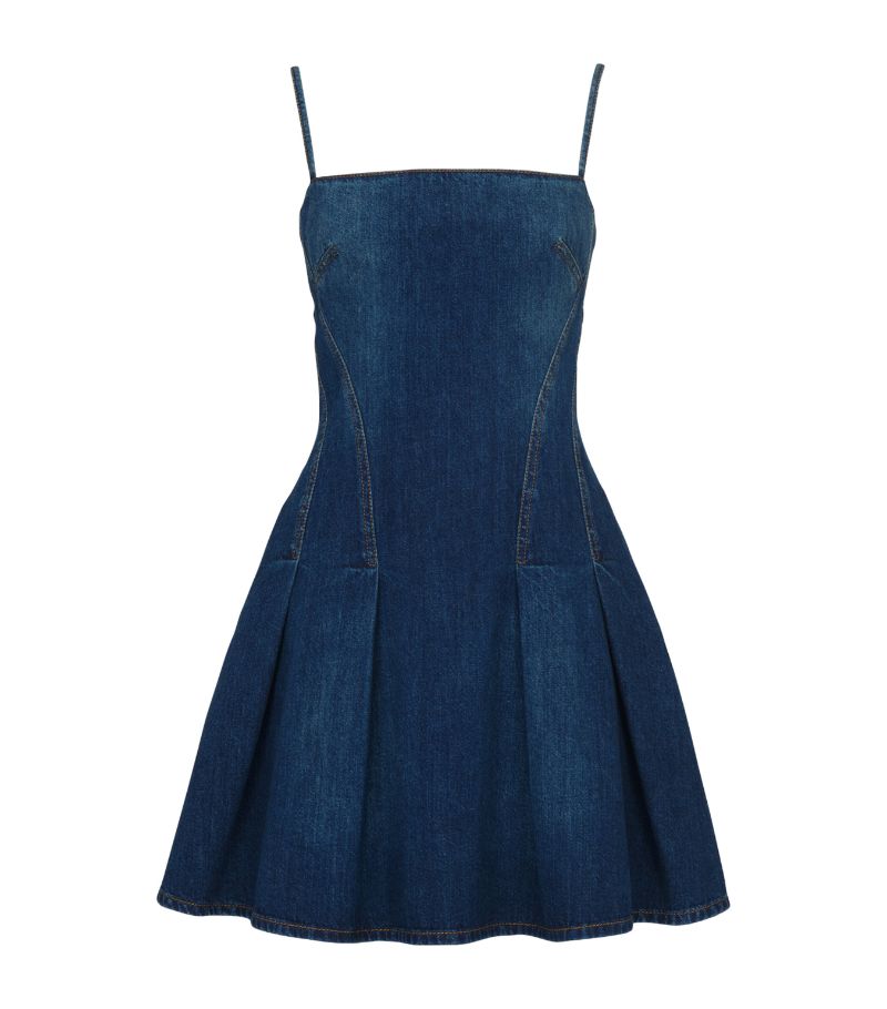 Alexander McQueen Alexander Mcqueen Denim Pleated Mini Dress