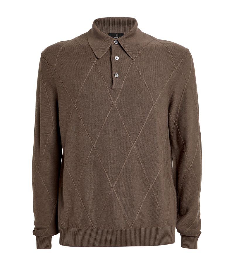 Dunhill Dunhill Merino Wool Long-Sleeve Polo Shirt