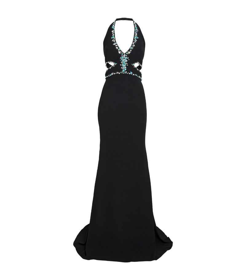  Celia Kritharioti Embellished Cut-Out Gown