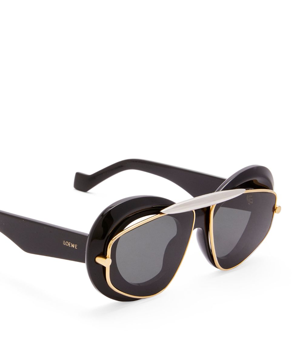  Loewe Eyewear Double-Frame Wing Sunglasses