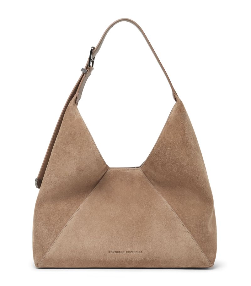 Brunello Cucinelli Brunello Cucinelli Suede Calfskin Bc Duo Hobo Bag