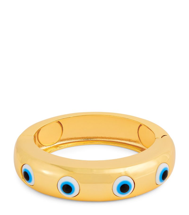 TIMELESS PEARLY Timeless Pearly Gold-Plated Evil Eye Bangle