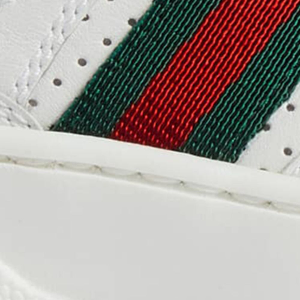 Gucci Gucci Kids Leather Web Stripe Sneakers