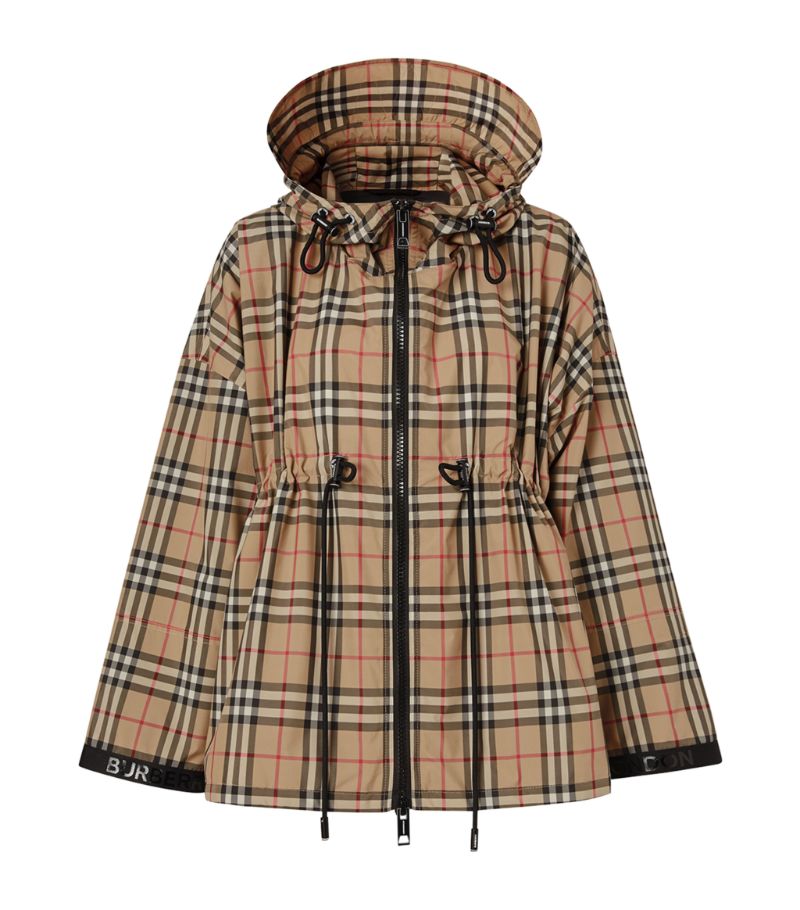 Burberry Burberry Logo-Tape Vintage Check Hooded Jacket