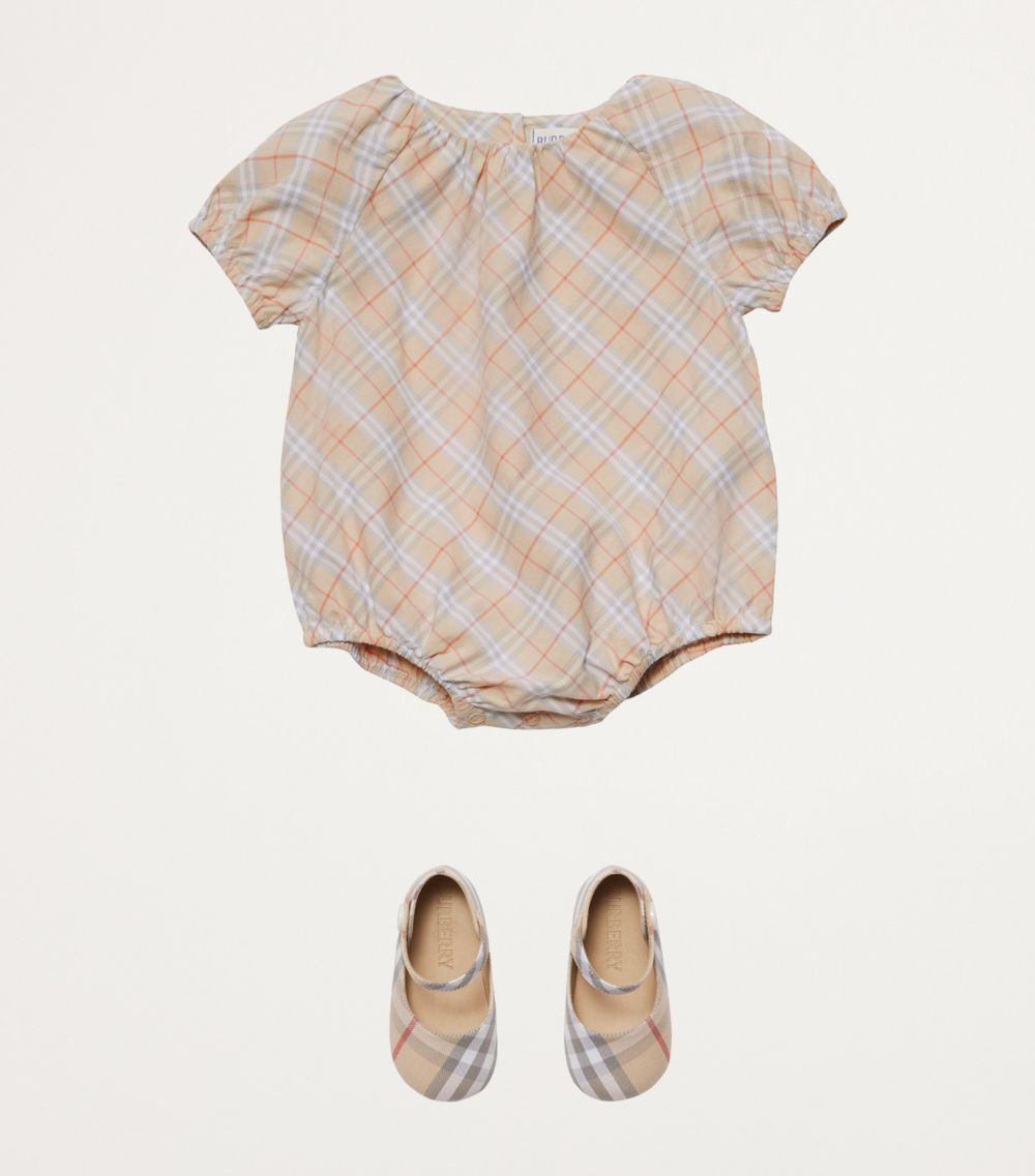 Burberry Burberry Kids Cotton Check Bodysuit (1-18 Months)