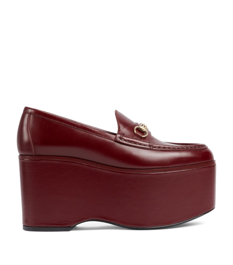 Gucci Gucci Leather Horsebit Platform Loafers