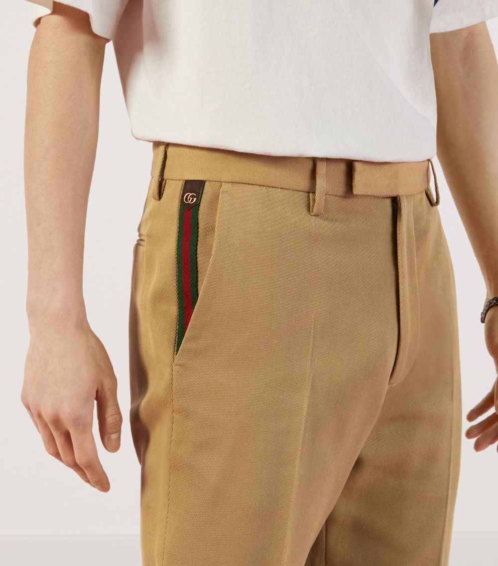 Gucci Gucci Cotton Web-Stripe Trousers