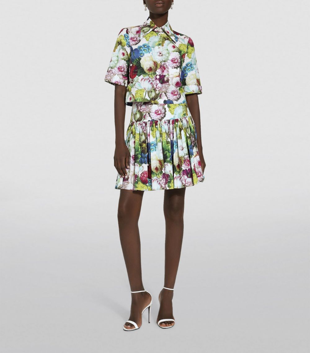 Dolce & Gabbana Dolce & Gabbana Cotton Floral Pleated Mini Skirt