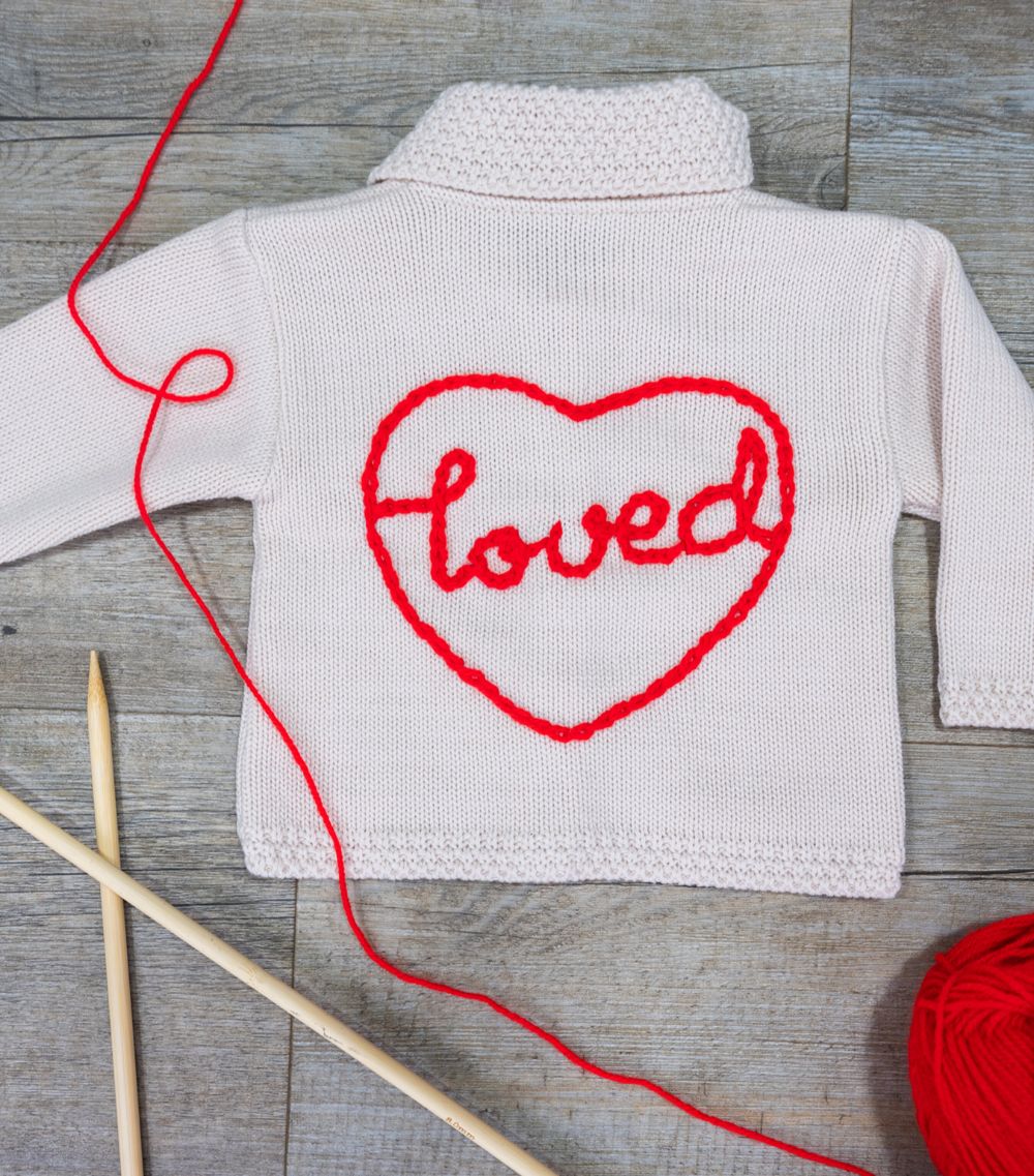 Paint My Dreams Paint My Dreams Embroidered Loved Cardigan (0-12 Months)