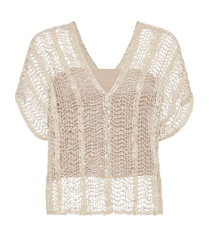 Brunello Cucinelli Brunello Cucinelli Mesh Striped Sweater