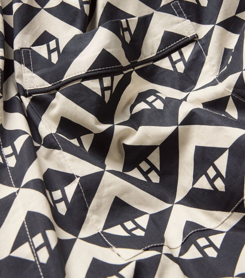 Harrods Harrods Cotton Geometric Print Robe